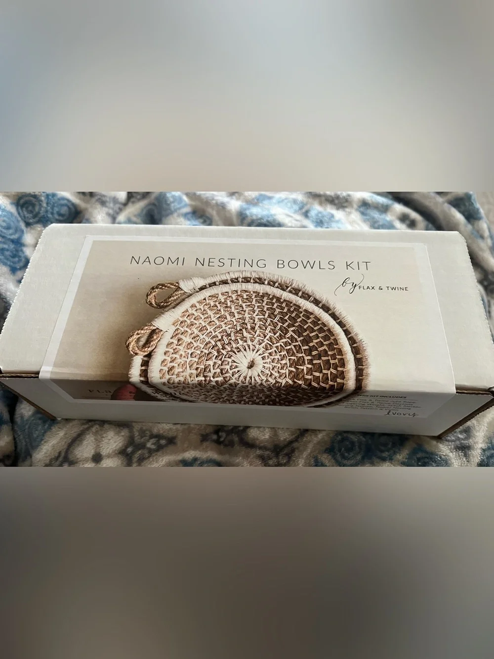NWT Flax & Twine Naomi Nesting Bowls Kit - Natural & Cream Tones